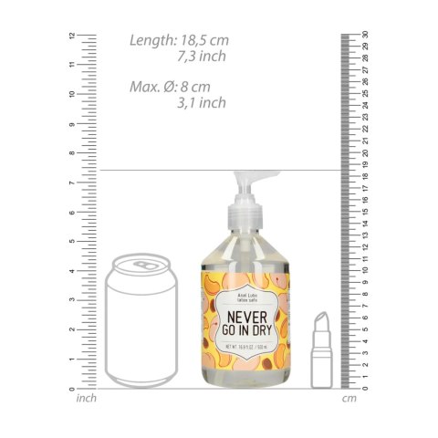 Never Go In Dry - Waterbased Anal Lubricant - 500 ml