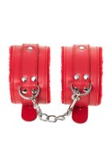 Anonymo handcuffs, PU leather, red, 27 cm