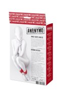 Anonymo handcuffs, PU leather, red, 27 cm