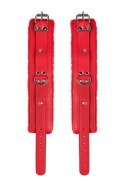 Anonymo handcuffs, PU leather, red, 27 cm