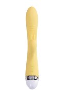 Vibrator with clitoral stimulator Flovetta by Toyfa Aster, silicone, yellow, 22 cm