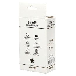 Star Collection - Black Silicone Anal Plug M - Clear Stone