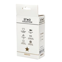 Star Collection - Pink Silicone Anal Plug M - Clear Stone