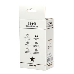 Star Collection - Pink Silicone Anal Plug M - Purple Stone