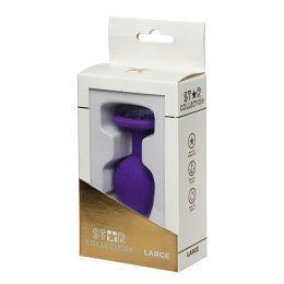 Star Collection - Purple Silicone Anal Plug L - Purple Stone