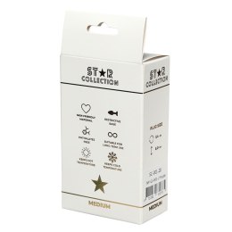 Star Collection - Purple Silicone Anal Plug M - Light Blue Stone