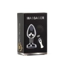 Metal Butt Plug M Vibrator USB - Remote Control