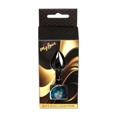 MyLove Toys - Jewellery Dark Silver PLUG- Light Blue
