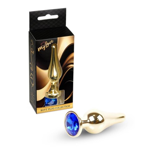 MyLove Toys - Jewellery Gold BUTT PLUG- Dark Blue