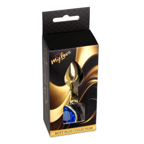 MyLove Toys - Jewellery Gold Heart PLUG- Dark Blue