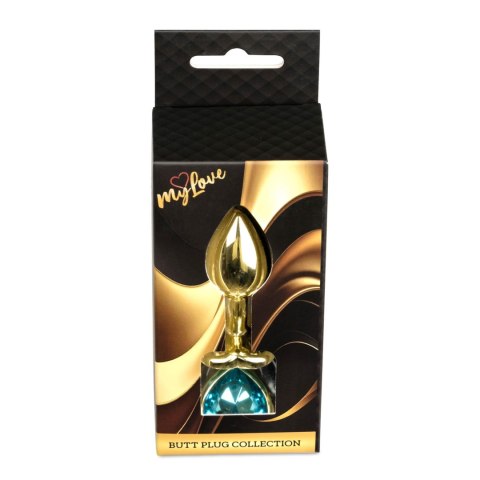 MyLove Toys - Jewellery Gold Heart PLUG- Light Blue