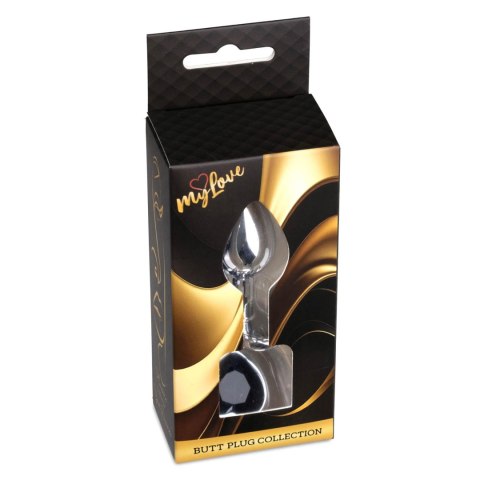 MyLove Toys - Jewellery Silver Heart PLUG- Black