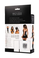 Glossy Mirabell, dress, wetlook, black, XL