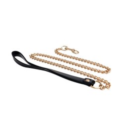 Metal and leather chain leash