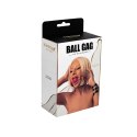 Red breathable ball gag with adjustable strap