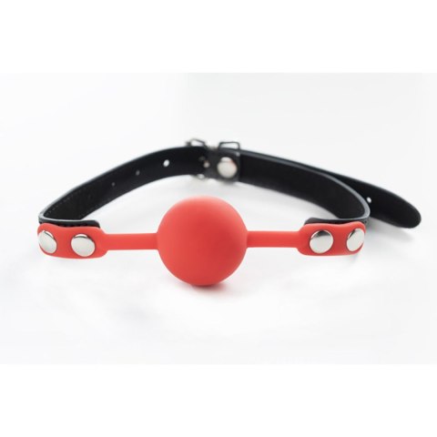 Red silicone ball gag with adjustable straps