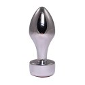Silver Butt Plug with Pink Diamond