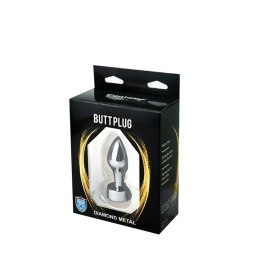 Silver Butt Plug with Red Diamond