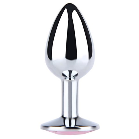 Silver Large Butt Plug with White Diamond