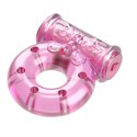 Vibrating Cock Ring & Condom Set - Pink