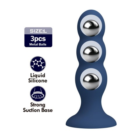 Mr. Play Metal & Liquid Silicone Anal Plug with 3 Metal Balls