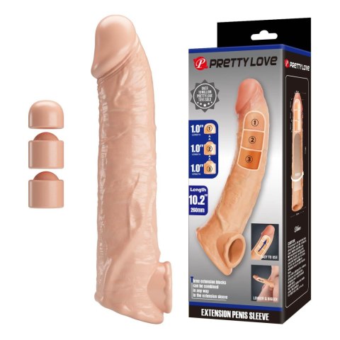 Pretty Love Extension Penis Sleeve with Modular Length Blocks - 26 cm
