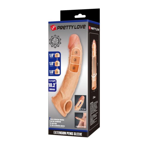 Pretty Love Extension Penis Sleeve with Modular Length Blocks - 26 cm