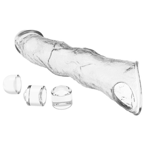 Pretty Love Extension Penis Sleeve with Modular Length Blocks Clear - 28 cm