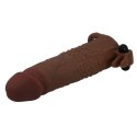 Pretty Love Quillon - 20 cm Vibrating Penis Sleeve Brown