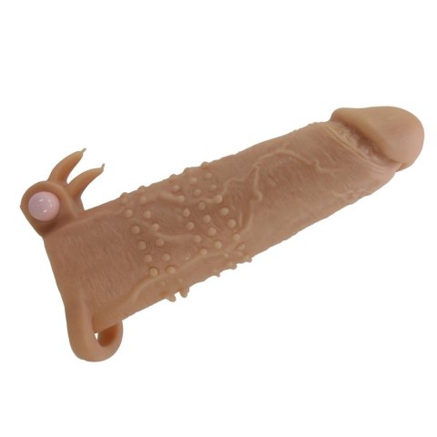 Pretty Love Quillon - 20 cm Vibrating Penis Sleeve Natural