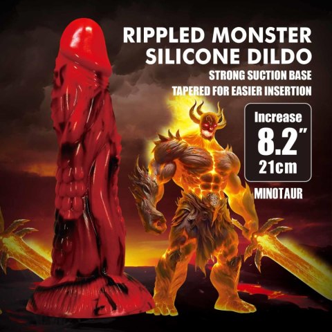 Power Monsters Minotaur - 21 cm Rippled Monster Silicone Dildo