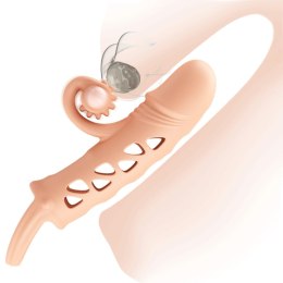 Nakładka Przedłużka Na Penisa ROMANCE Wibracje TPE Flesh