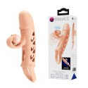 Nakładka Przedłużka Na Penisa ROMANCE Wibracje TPE Flesh