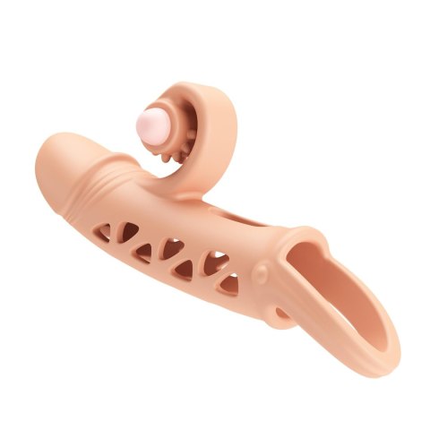 Nakładka Przedłużka Na Penisa ROMANCE Wibracje TPE Flesh