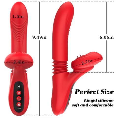 Wibrator silikonowy Fox 7 trybów lizanie pchnięcie podgrzewanie 24cm USB