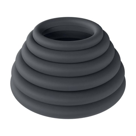 Classic Silicone Cockring Set of 6 - Black