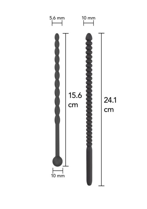 Ribbed Penis Dilator Set 2 pcs Black