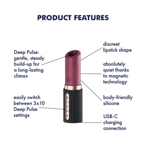 Stymulator łechtaczki Satisfyer Deep Kiss silikonowy USB