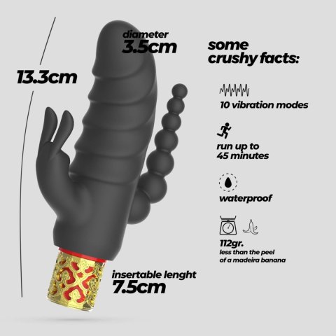 Mini wibrator Crushious Romanov z silikonową nakładką 13 cm
