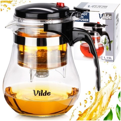 Dzbanek Szklany Vilde 1150 ml Z Zaparzaczem Spustowym Do Herbaty