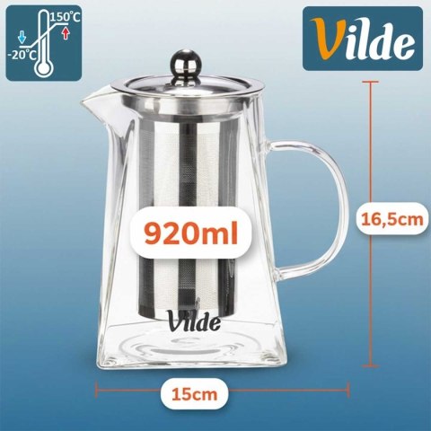 Dzbanek Szklany Vilde 920ml Z Zaparzaczem Stalowym Do Herbaty
