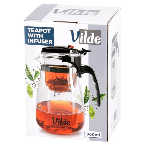 Dzbanek Szklany Vilde 960 ml Z Zaparzaczem Spustowym Do Herbaty