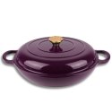 EMALIOWANY GARNEK ŻELIWNY PŁASKI 30cm 3L HAGE EGGPLANT
