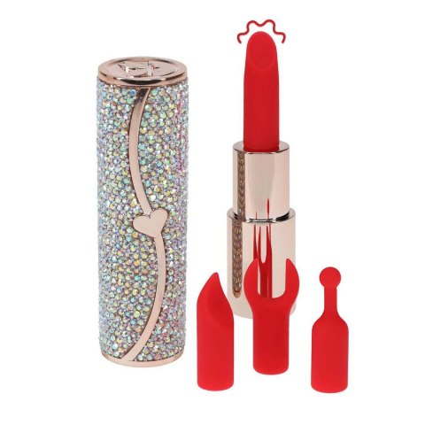 Sparkle - Lipstick Vibrator with 4 Attachments - Iridescent