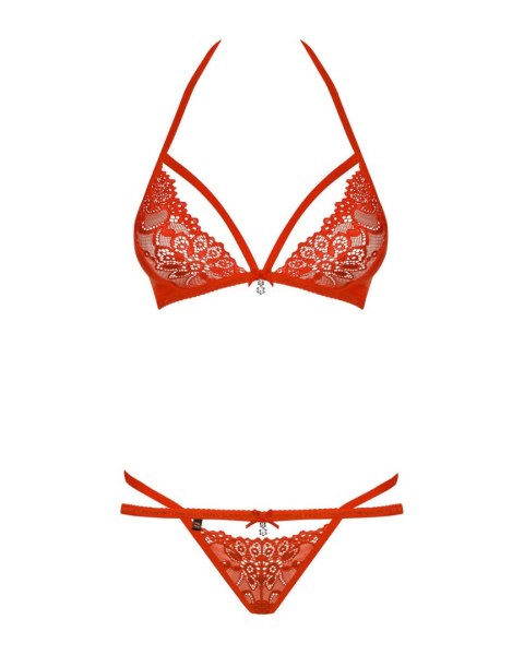 Bielizna-838-SET-3 komplet 2-częściowy czerwony S/M