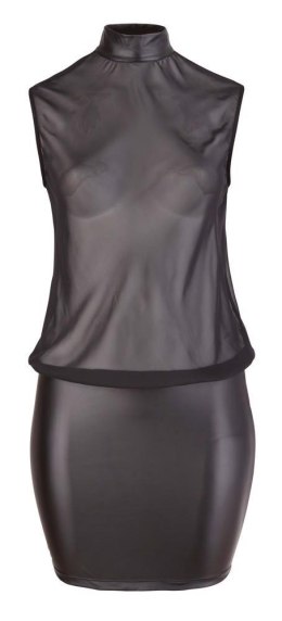 Mini sukienka przezroczysta Cottelli CURVES czarna 4XL
