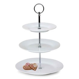 PORCELANOWA PATERA TRZYPIĘTROWA NA CIASTO PRZEKĄSKI BANQUET SOFIA