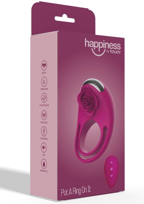 Pierścień wibrujący Put A Ring On It ToyJoy fuksja pilot USB