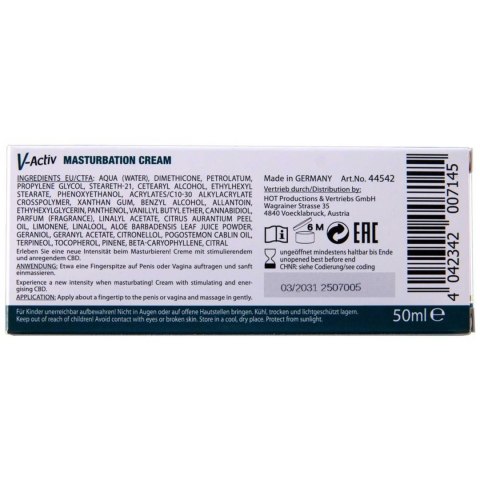 Krem do masturbacji rozgrzewający z CBD Hot VActiv unisex 50ml