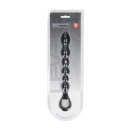 Beaded Snake Silicone Anal Probe with Loop - Black